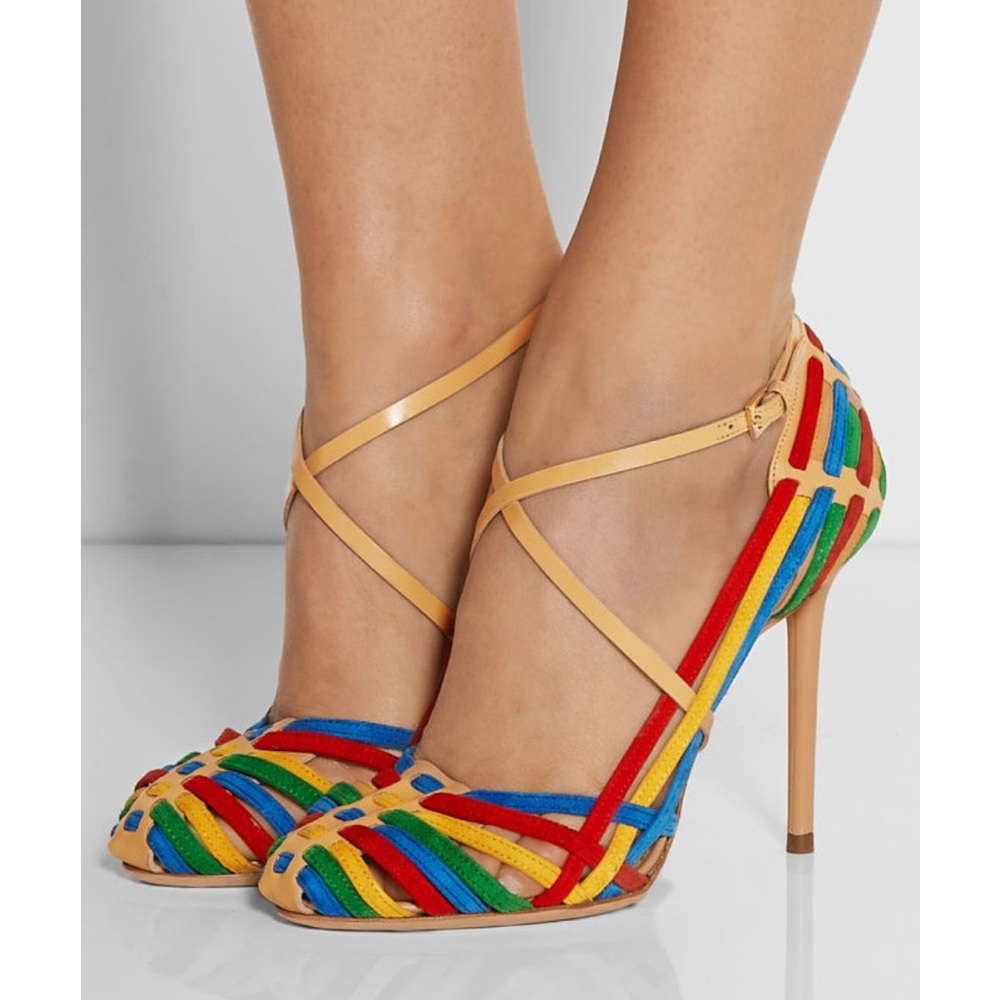 Mariachi Leather and Suede Pumps
